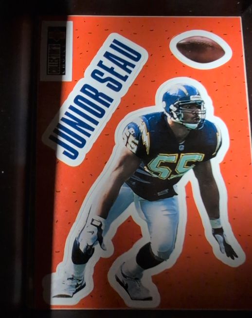 1996 Upper Deck Collector's Choice Play Action Stick-Ums #S27 Junior Seau — front