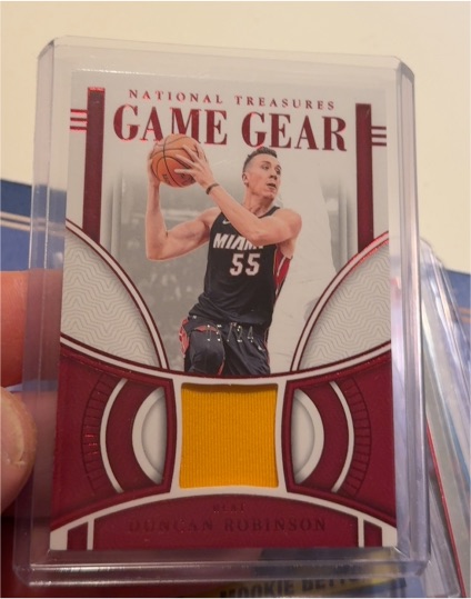 2023-24 Panini National Treasures Game Gear Duncan Robinson — front