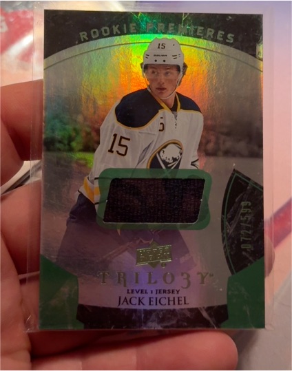 2015-16 UD Trilogy Rookie Premieres Level 1 Jersey Jack Eichel — front