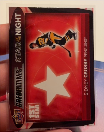 2021-22 Upper Deck Credentials #1S-3 Sidney Crosby Star of the Night: First Star — front