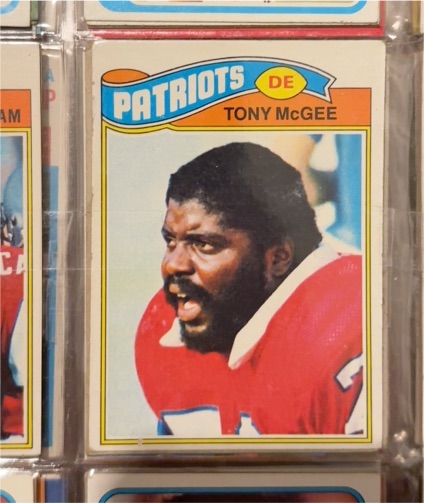 1977 Topps #378 Tony McGee New England Patriots — front