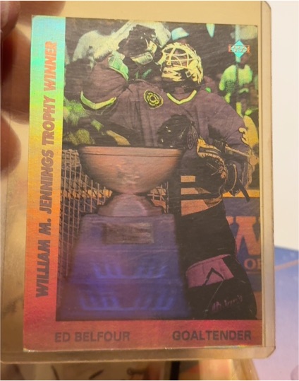 1991-92 Upper Deck #AW2 Ed Belfour William M. Jennings Trophy Winner Hologram — front