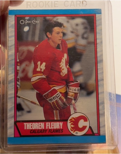 1989-90 O-Pee-Chee #232 Theoren Fleury Calgary Flames Rookie Card — front