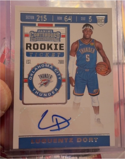 2019-20 Panini Contenders Rookie Ticket #RC Luguentz Dort — front