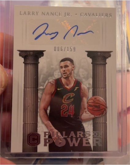 2017-18 Panini Cornerstones #PP-LNJ Larry Nance Jr. Pillars of Power Autograph — front