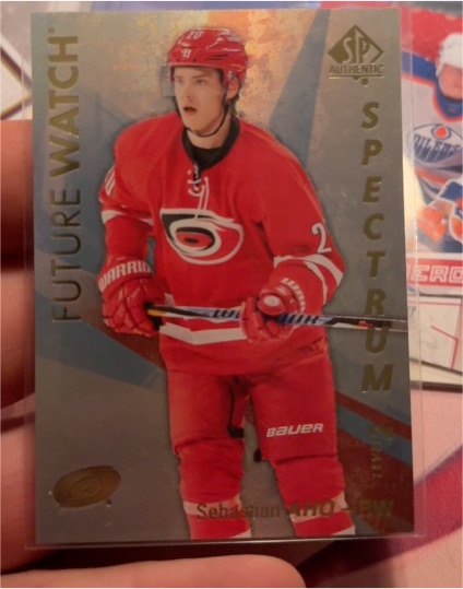 2016-17 SP Authentic #FW Sebastian Aho Future Watch Spectrum — front