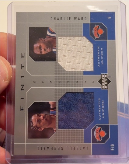 2003-04 Upper Deck Finite Elements Dual Warm-Ups #F/6 Charlie Ward / Latrell Sprewell — front