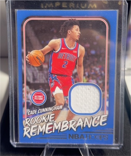 2022-23 Panini NBA Hoops #RR-CCD Cade Cunningham Rookie Remembrance Jersey — front