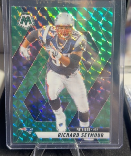2024 Panini Mosaic #245 Richard Seymour Green Mosaic Prizm Patriots — front