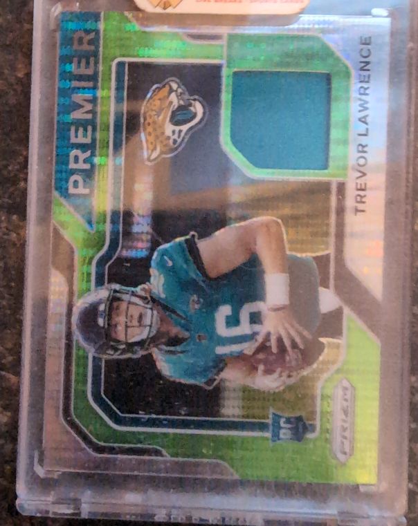 2021 Panini Prizm Premier Jerseys #PJ-1 Trevor Lawrence — front