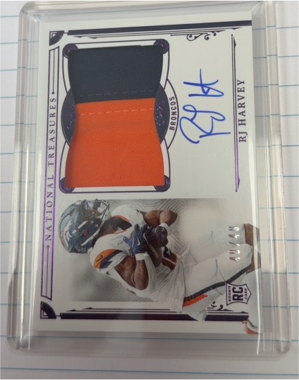 2025 Panini National Treasures #49 RJ Harvey — front