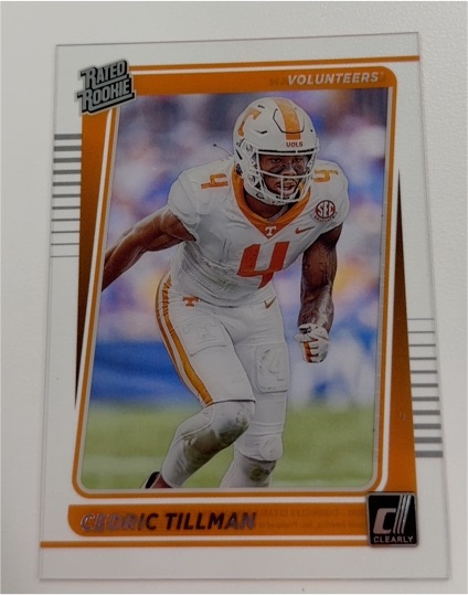 2023 Panini Chronicles Donruss Clearly #46 Cedric Tillman Rated Rookie — front