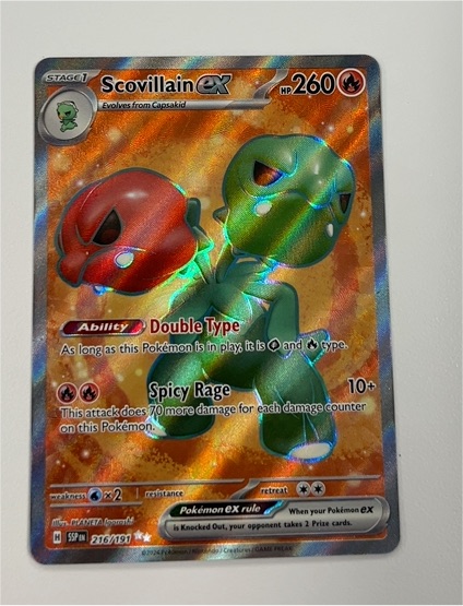 2024 Pokémon SV Surging Sparks #216/191 Scovillain ex — front