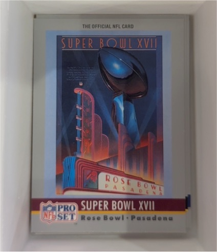 1990 Pro Set #17 Super Bowl XVII Redskins Dolphins Rose Bowl Pasadena — front