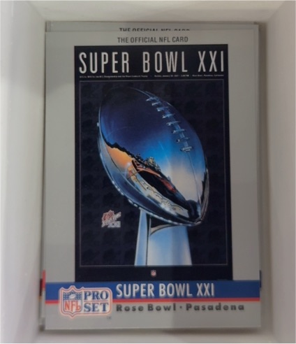 1990 Pro Set #21 Super Bowl XXI New York Giants vs Denver Broncos — front