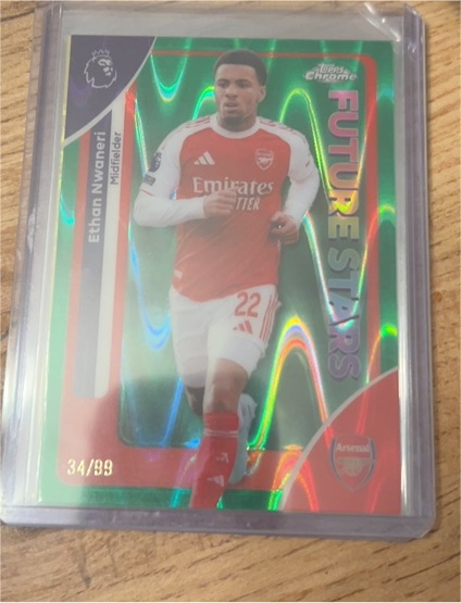 2026 Topps Chrome Premier League #19 Ethan Nwaneri Future Stars — front