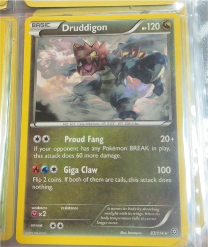 2016 Nintendo Pokémon XY Steam Siege #83 Druddigon — front