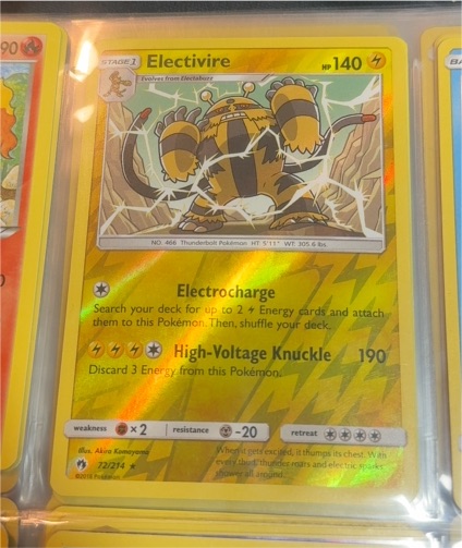 2018 Pokémon Lost Thunder #72 Electivire — front