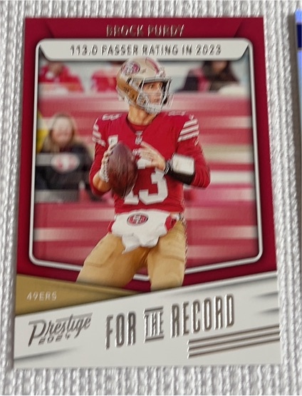 2024 Panini Prestige #FR-BP Brock Purdy For the Record — front