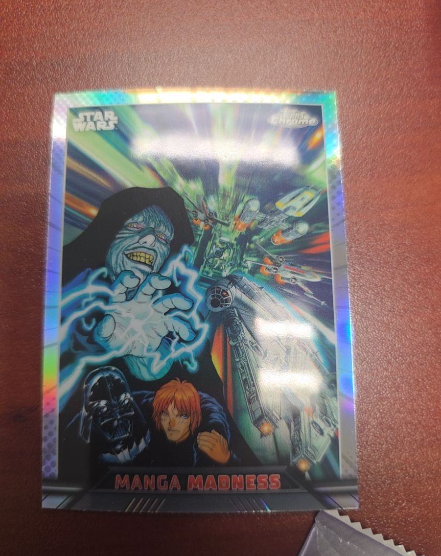 2023 Topps Chrome Star Wars Manga Madness #MM-13 Emperor Palpatine Darth Vader Luke Skywalker — front