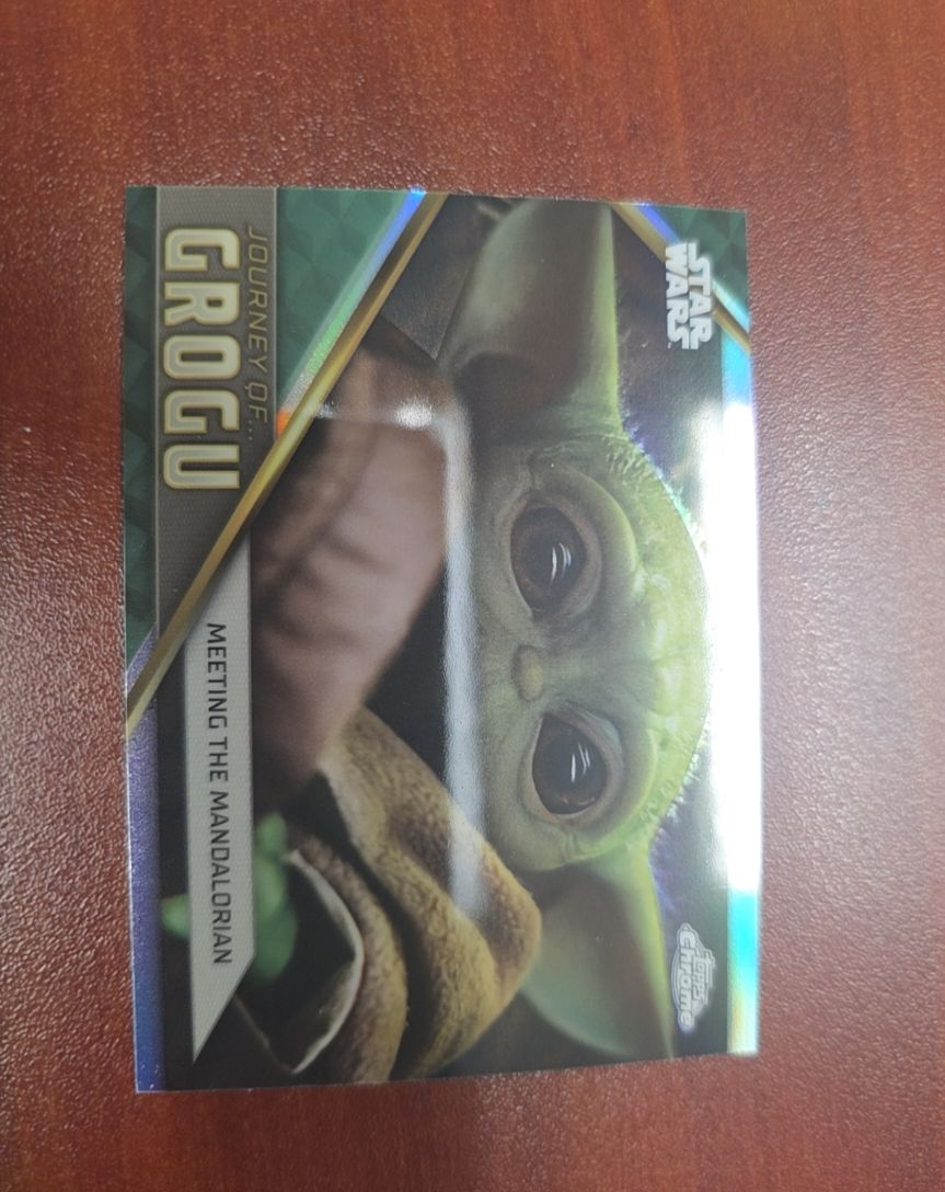 2023 Topps Chrome Star Wars Journey of Grogu #JG-2 Meeting the Mandalorian — front
