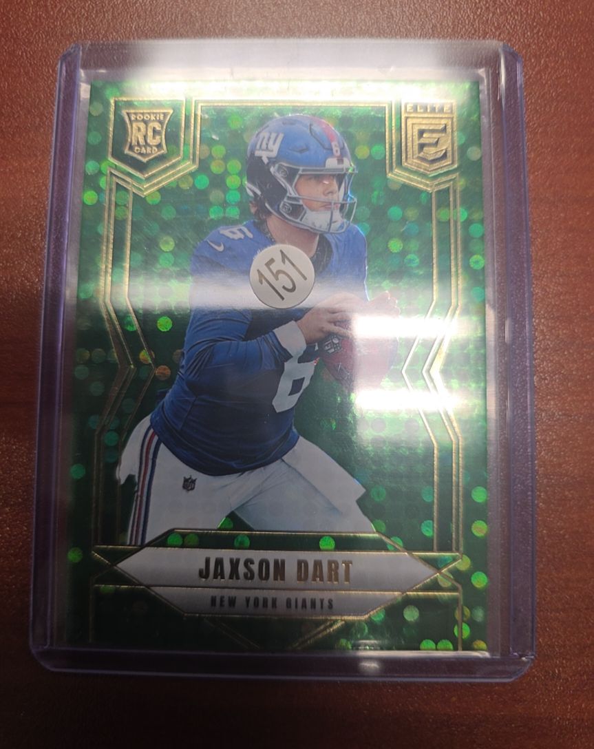 2025 Panini Donruss Elite #103 Jaxson Dart Green Disco Rookie Card — front