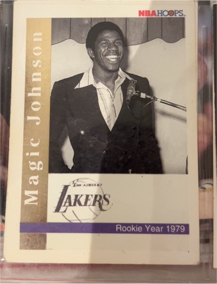 1992 NBA Hoops Magic Johnson Rookie Year 1979 Retirement Year 1991 — front