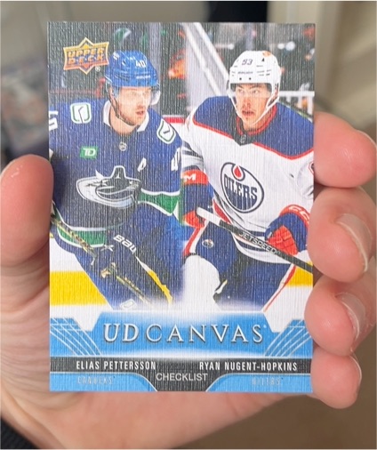 2023-24 Upper Deck UD Canvas #C210 Elias Pettersson / Ryan Nugent-Hopkins — front