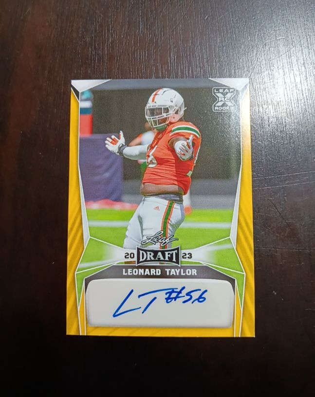 2023 Leaf Draft #BA-LT1 Leonard Taylor Rookie Autograph — front
