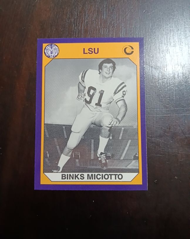 1990 Collegiate Collection LSU Tigers #123 Binks Miciotto — front