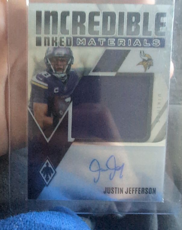 2024 Panini Phoenix Incredible Inked Materials #IIM-JJN Justin Jefferson — front