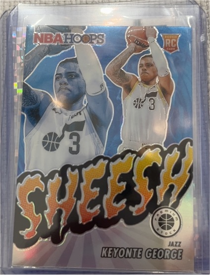 2023-24 Panini NBA Hoops Premium Stock #8 Keyonte George Sheesh Silver Prizm Rookie — front