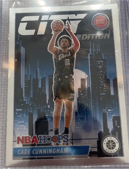 2023-24 Panini NBA Hoops Premium Stock City Edition #29 Cade Cunningham — front