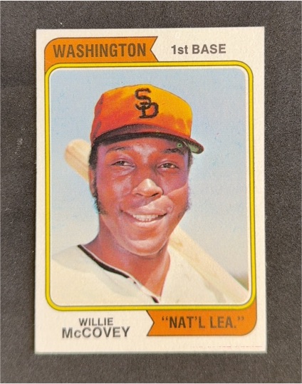 1974 Topps #250 Willie McCovey Washington Variation — front