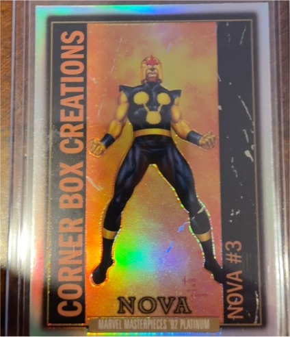 2024 Marvel Masterpieces '92 Platinum #CB-6 Nova Corner Box Creations — front