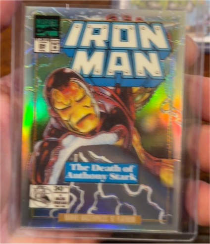 2024 SkyBox Marvel Masterpieces '92 Platinum #38-V Iron Man — front