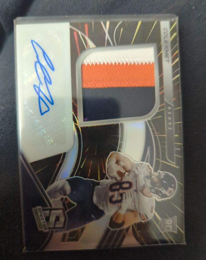 2020 Panini Spectra #227 Cole Kmet Rookie Patch Auto — front