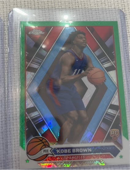 2023-24 Topps Chrome #18 Kobe Brown Rookie Green Refractor — front