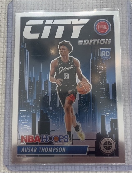 2023-24 Panini NBA Hoops Premium Stock City Edition #11 Ausar Thompson Rookie — front