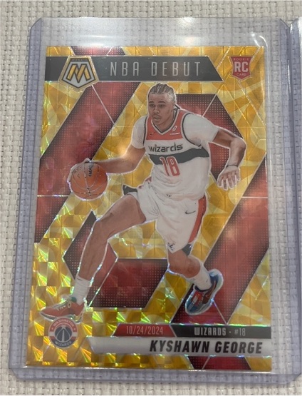 2024-25 Panini Mosaic #256 Kyshawn George NBA Debut Orange Reactive Prizm — front