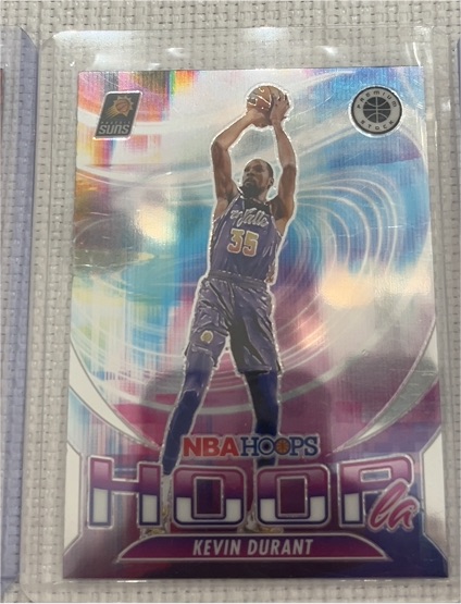 2023-24 Panini NBA Hoops Premium Stock #1 Kevin Durant Hoopla Silver Prizm — front