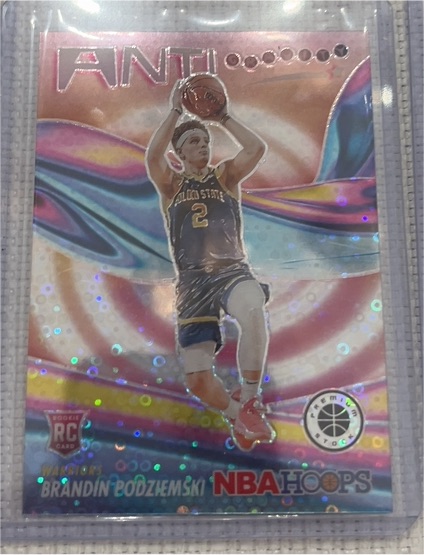 2023-24 Panini Hoops Premium Stock #13 Brandin Podziemski Anti Gravity Silver Prizm — front