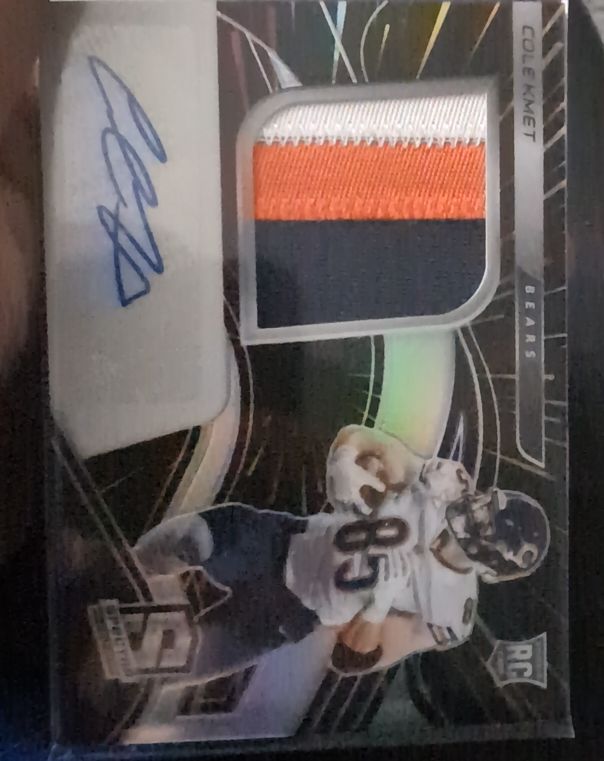 2020 Panini Spectra #227 Cole Kmet Rookie Patch Auto — front