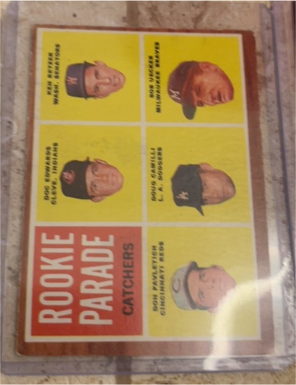 1962 Topps #594 Rookie Parade Catchers Bob Uecker — front