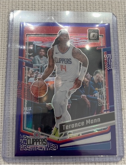 2023-24 Donruss Optic #71 Terance Mann Purple Shock Los Angeles Clippers — front
