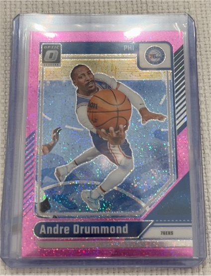 2024-25 Panini Donruss Optic #221 Andre Drummond Pink Hyper Prizm — front