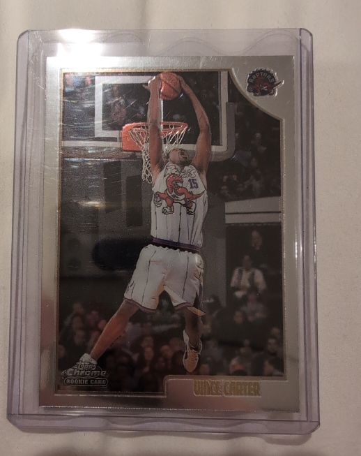 1998-99 Topps Chrome #199 Vince Carter Rookie Card — front