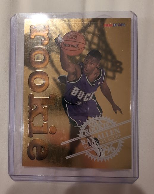 1996-97 NBA Hoops #2 Ray Allen Rookie Gold — front