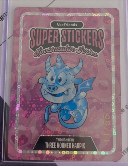 2026 VeeFriends Spectacular Series Super Stickers #11 Thoughtful Three Horned Harpik — front