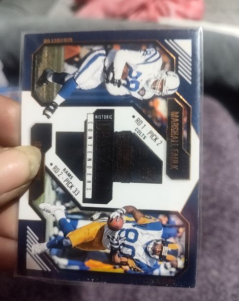 2024 Panini Contenders Historic Draft Class #14 Marshall Faulk / Isaac Bruce — front